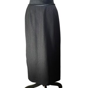 Le Suit Petite Black Sparkle Glitter metallic Maxi Skirt old money office